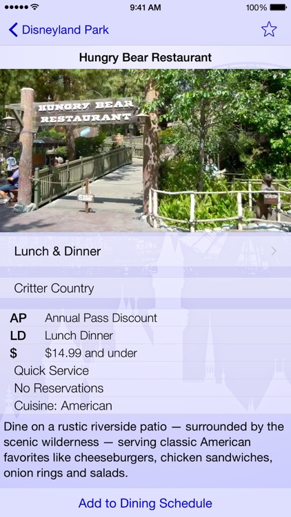 Dining for Disneyland