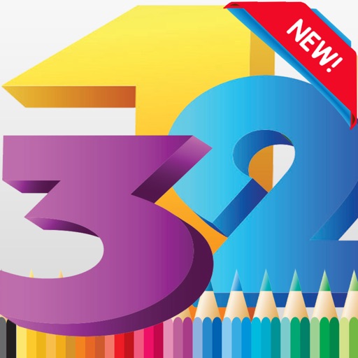 Coloring Book: 123 Write Learn English Number Page