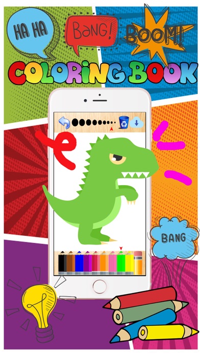 How to cancel & delete Dinosaur coloring page for kid doodle coloringbook from iphone & ipad 2