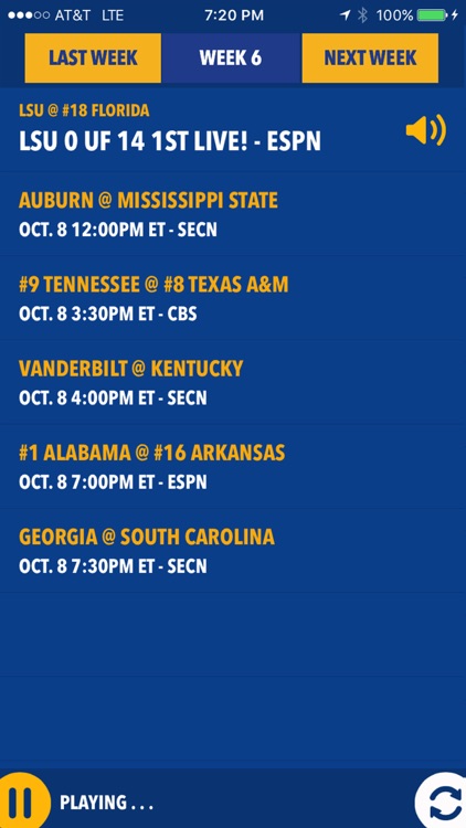 SEC Football Live - Radio, Scores & Schedules