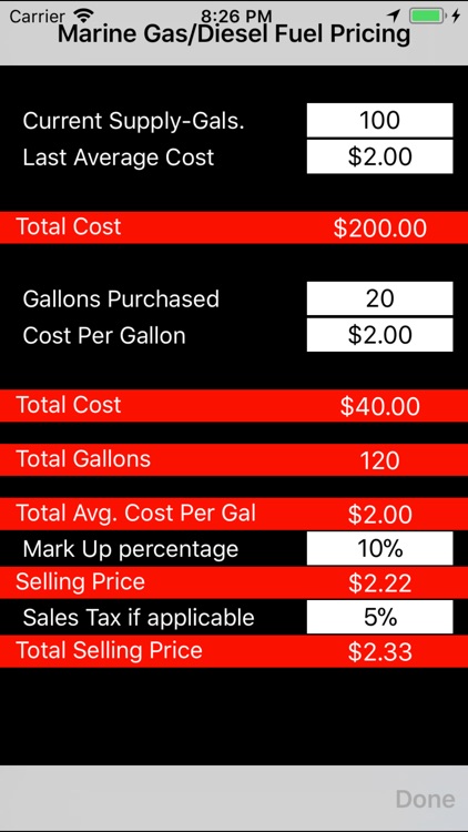Marine Fuel Cost Calculator