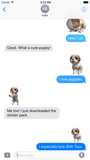 Shih Tzu - Animated Puppy Stickers