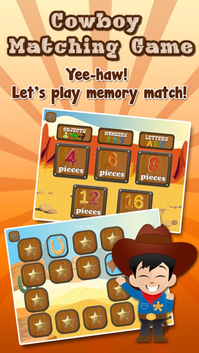 How to cancel & delete Cowboy Matching and Learning Game for Kids from iphone & ipad 1