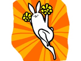 Up your texting game with playful animated stickers of Weird long leg rabbit and add on accessories