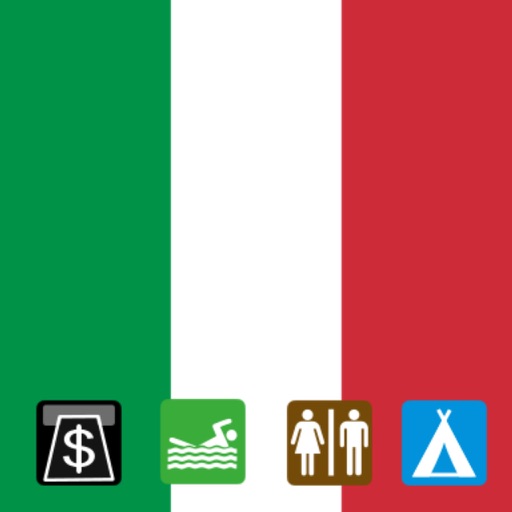 Leisuremap Italy, Camping, Golf, Swimming, Car parks, and more icon