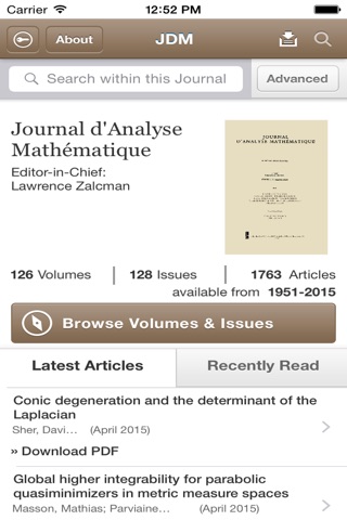 Journal D'Analyse Mathematique screenshot 2