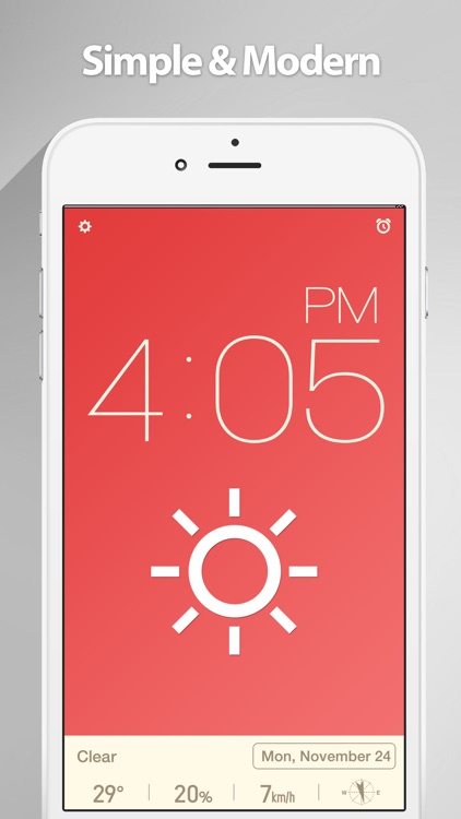 Red Clock - The Minimal Alarm Clock screenshot-0