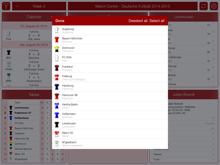 Deutsche Fußball 2014-2015 - Match Centre screenshot-3