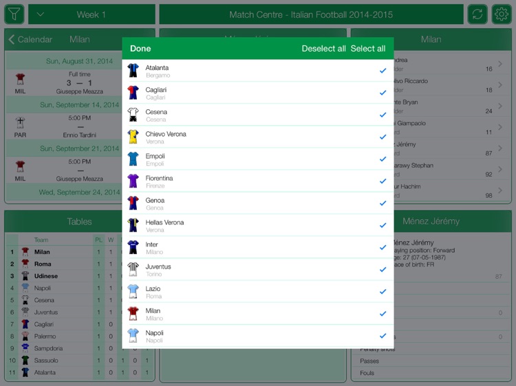 Italian Football Serie A 2016-2017 - Match Centre screenshot-3