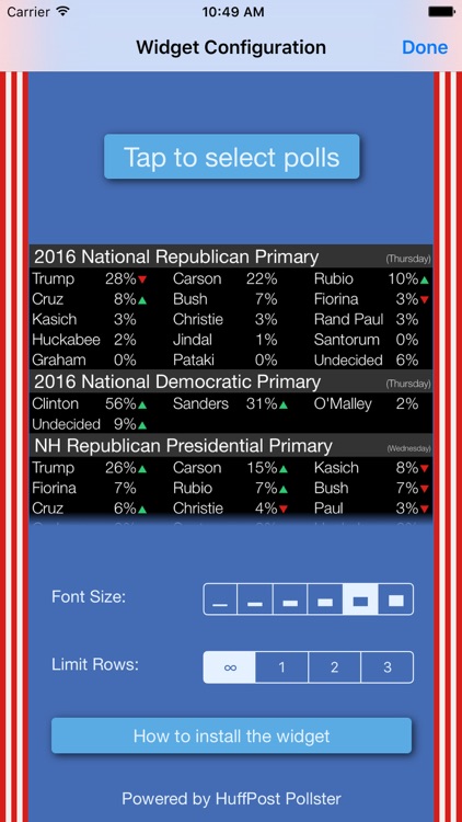 Election 2016: Poll Tracker Today Widget + Flappy Candidate Game