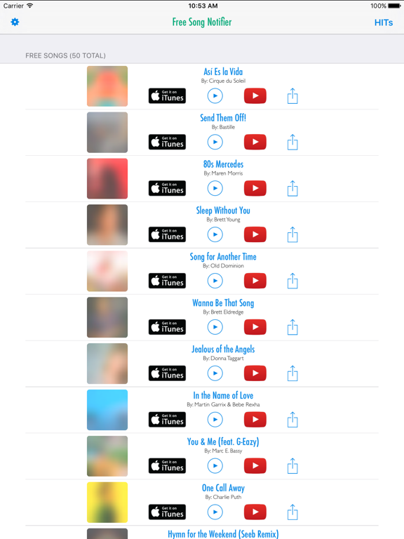 Free Song Notifier for iTunes Downloads & Top Hits screenshot