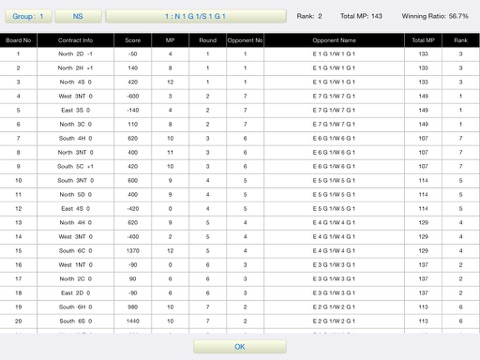 BridgePairsScore screenshot 4