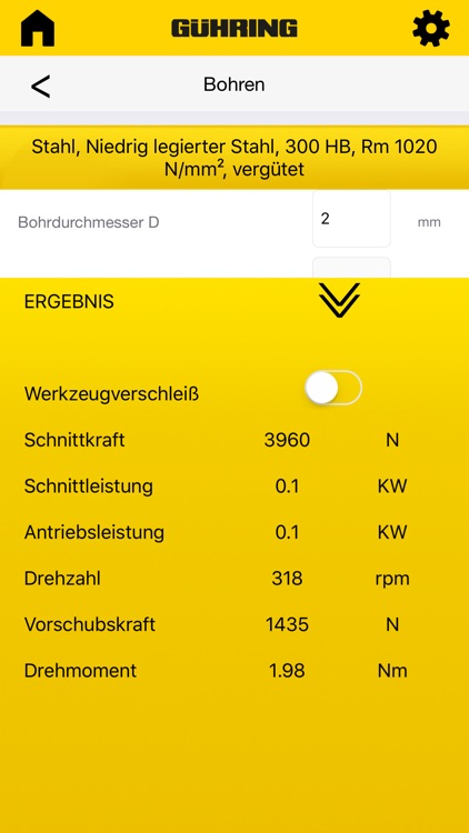 Gühring Schnittkraftrechner