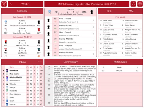 Liga de Fútbol Profesional 2012-2013 - Match Centre screenshot 2