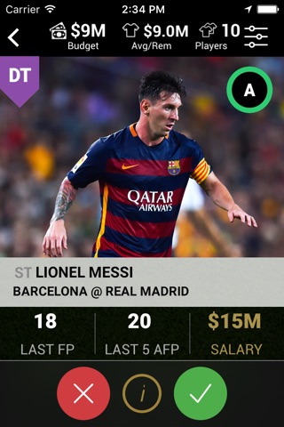 TheSix - Daily Fantasy Soccer screenshot 4