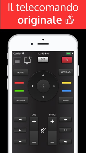 telecomando sul cellulare iphone