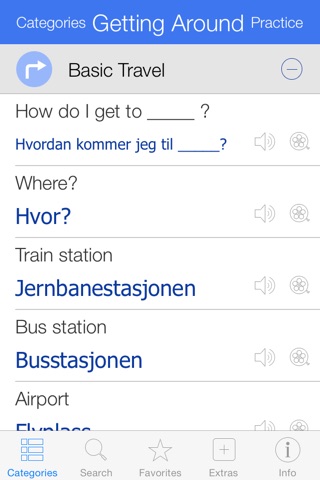 Norwegian Pretati - Translate, Learn and Speak Norwegian with Video Phrasebook screenshot 2