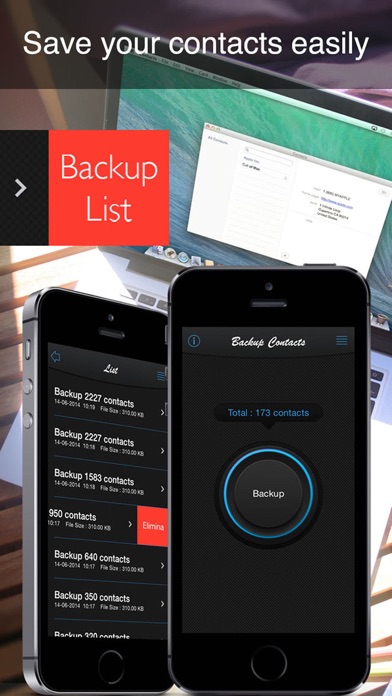 Backup Contacts ( save contacts , export and restore with one tap ) Screenshot 1