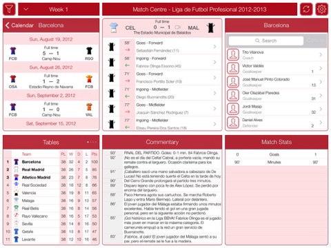 Liga de Fútbol Profesional 2012-2013 - Match Centre screenshot 3