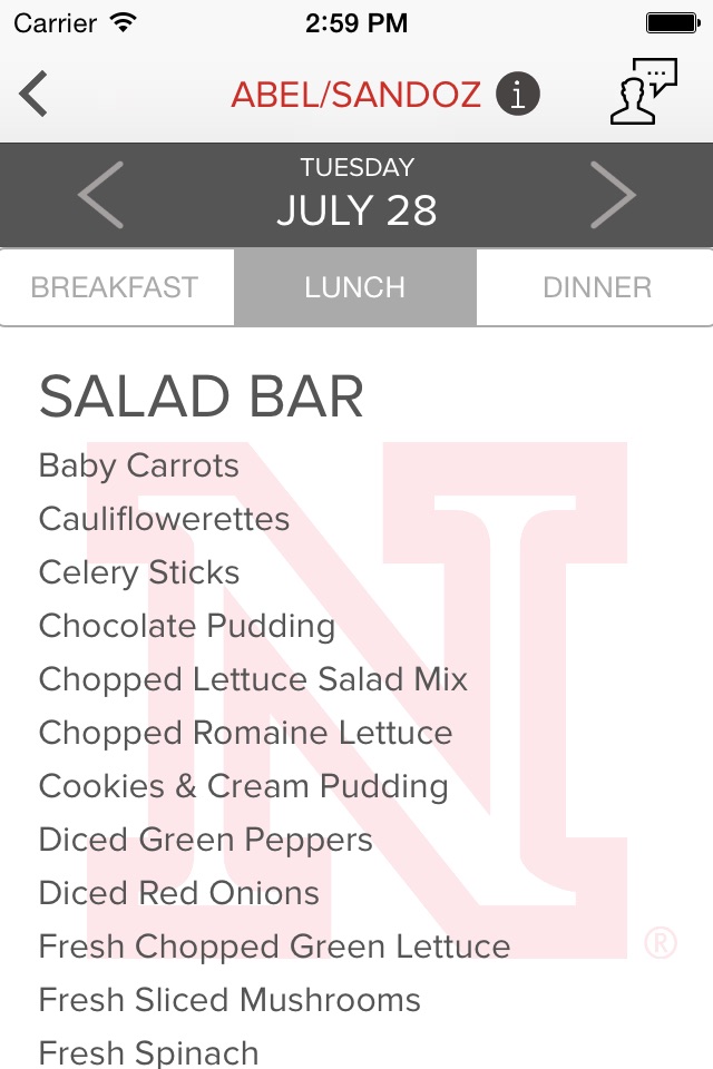 UNL Dining Services screenshot 2