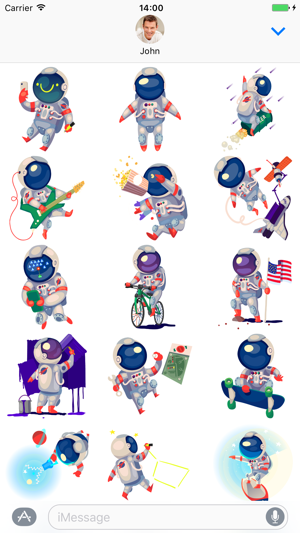 Space Man - Stickers for iMessage(圖3)-速報App