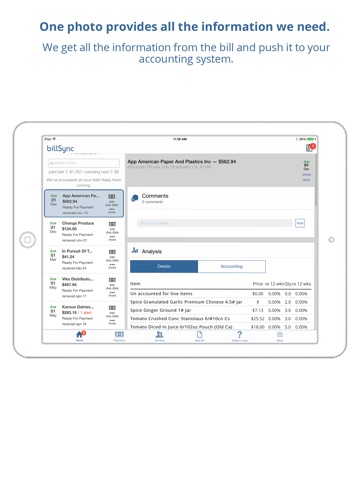 billSync - Tablet, More than bill pay. Analytics to Save Money. screenshot 2