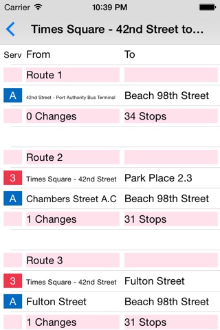 New York Subway Route Planner screenshot 2