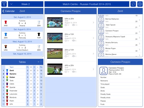 Russian Football 2014-2015 - Match Centre screenshot 3