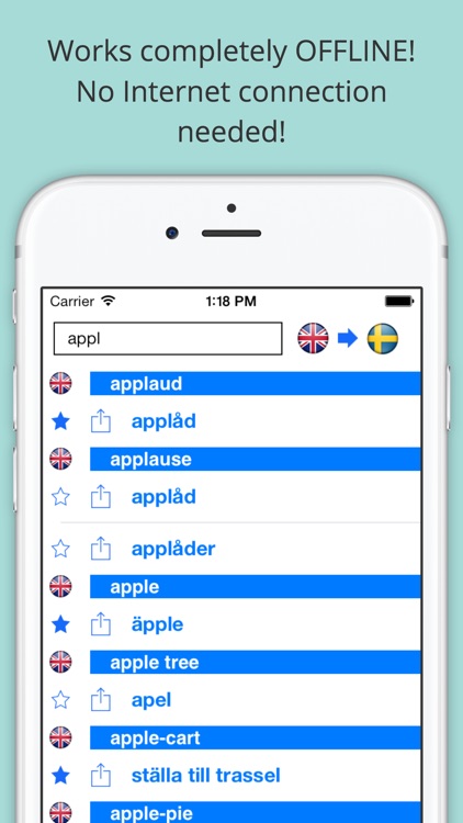 Offline English Swedish Dictionary with Voice