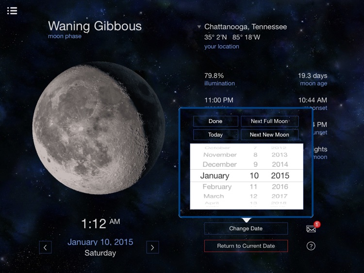 Lunar Phases Full calendar for the moon