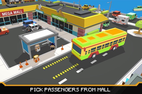 City Tourist Bus Driver - Endless Driving Duty in Blocky World Roads screenshot 3