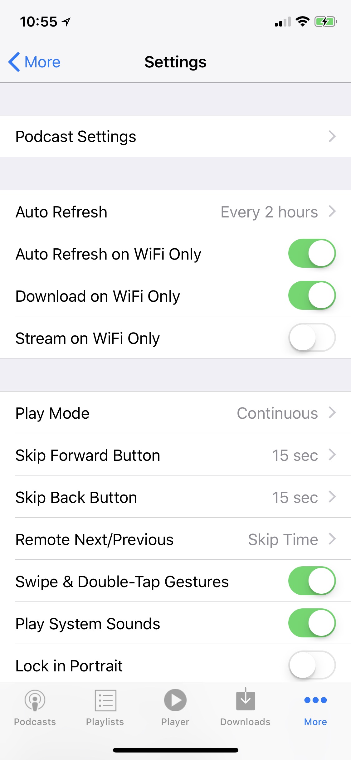 Screenshot do app PodCruncher Podcast Player