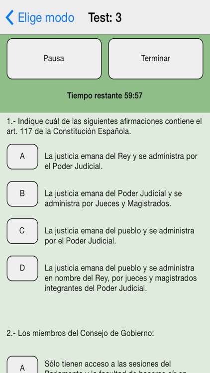 Estatuto Andalucía Preguntas screenshot-4