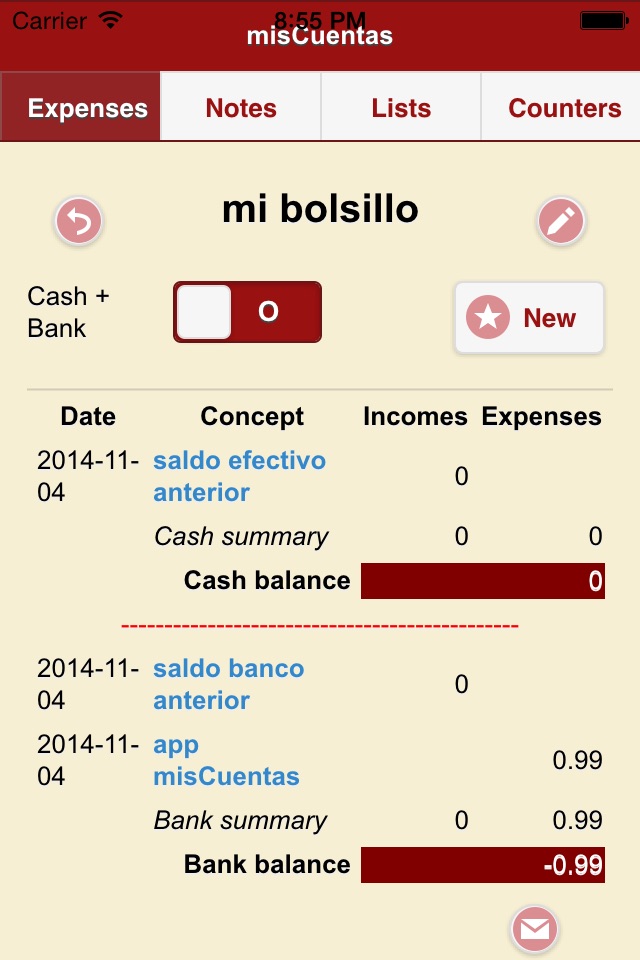 misCuentas screenshot 2