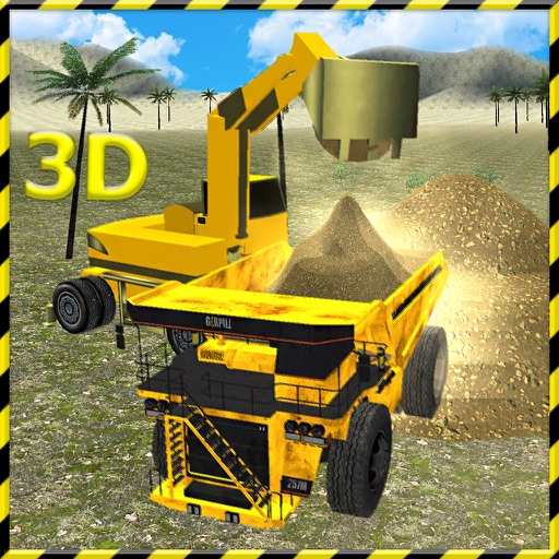 Heavy Excavator Sand Truck 3D icon