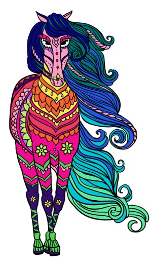 Mandalas Horses - Coloring pages for adu