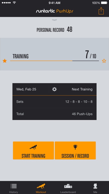 Runtastic Push Ups PRO: Workouts, Trainer, Counter screenshot-0