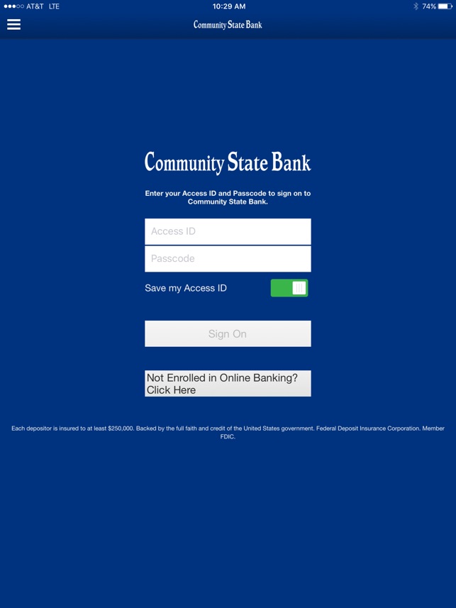 Community State Bank IA for iPad