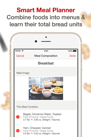 Bread Units Calculator System - náhled