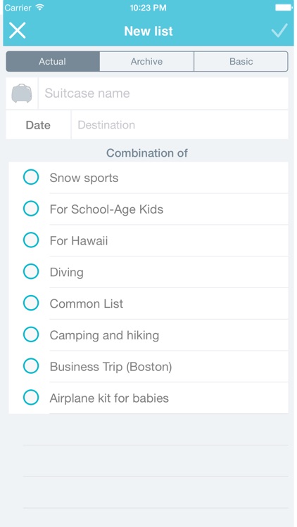 Baggage - travel packing organizer and checklist