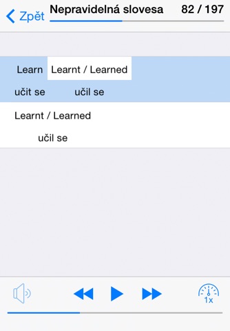 Anglická nepravidelná slovesa screenshot 4