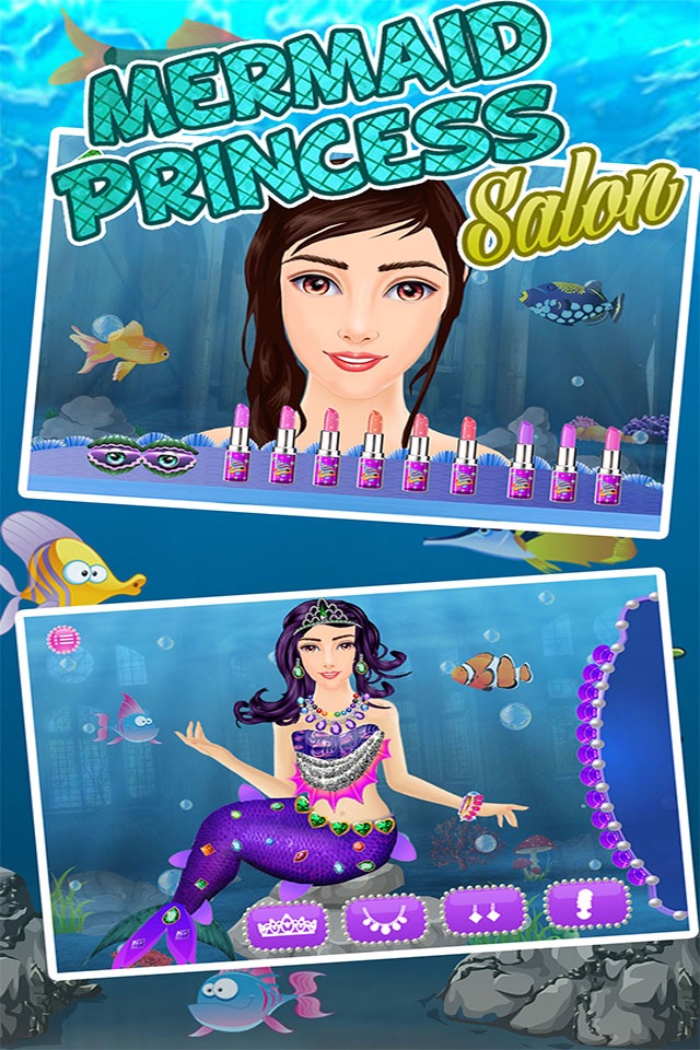 Little Underwater Mermaid Ocean Queen Spa Makeup Dress up & Makeover Beauty Salon screenshot 2