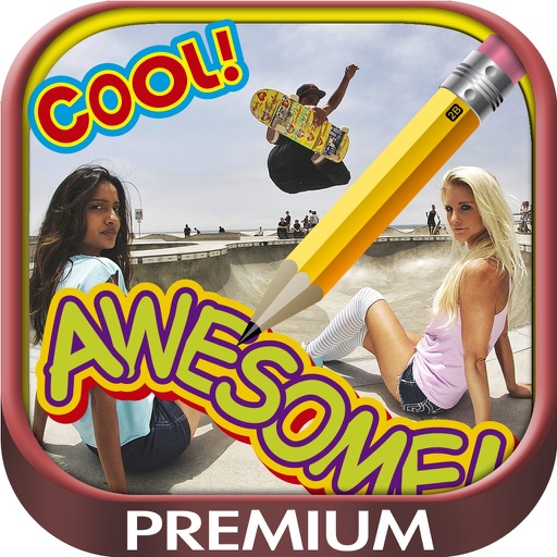Write text on photos and draw - Premium icon