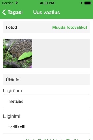 Loodusvaatluste Nutirakendus screenshot 4