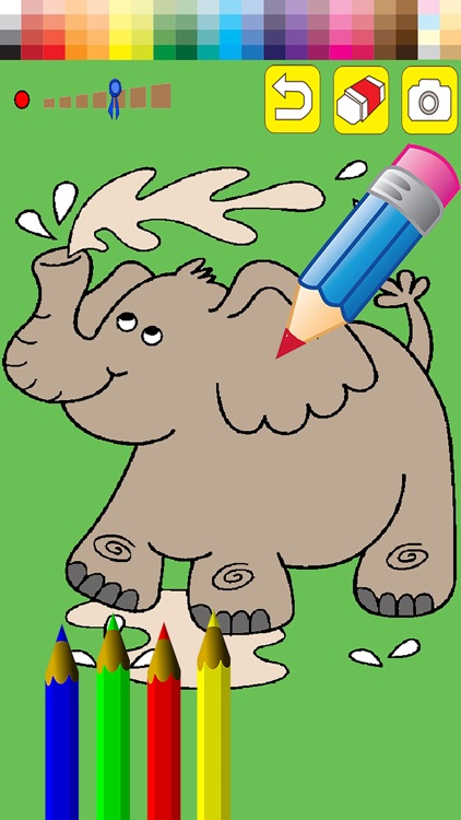 Exercise Painting and Coloring Elephant Animal for Preschool