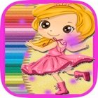 Lady Girls Princess-Doll Coloring Book