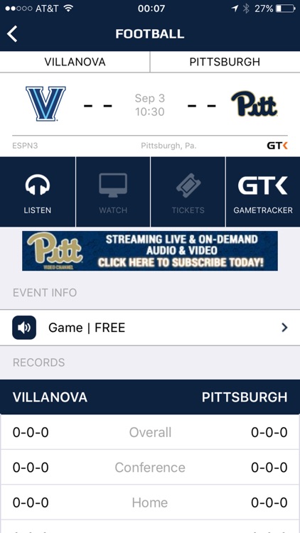 Pitt Gameday LIVE