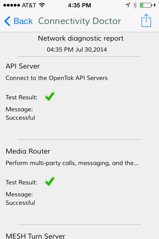 OpenTok Connectivity Doctor screenshot 2
