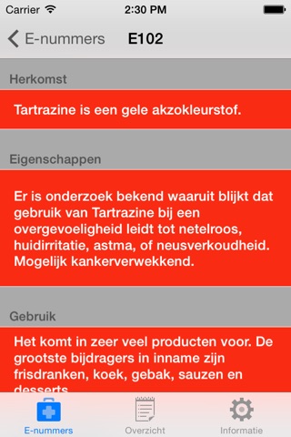 E-Nummers screenshot 3