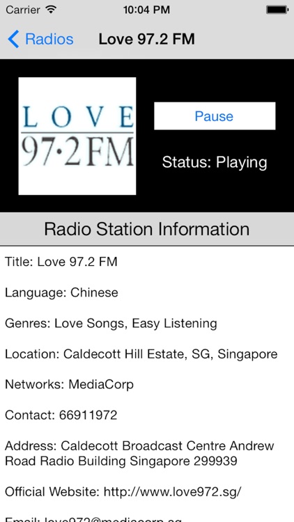 Singapore Radio Live Player (新加坡电台 / 電台) screenshot-3